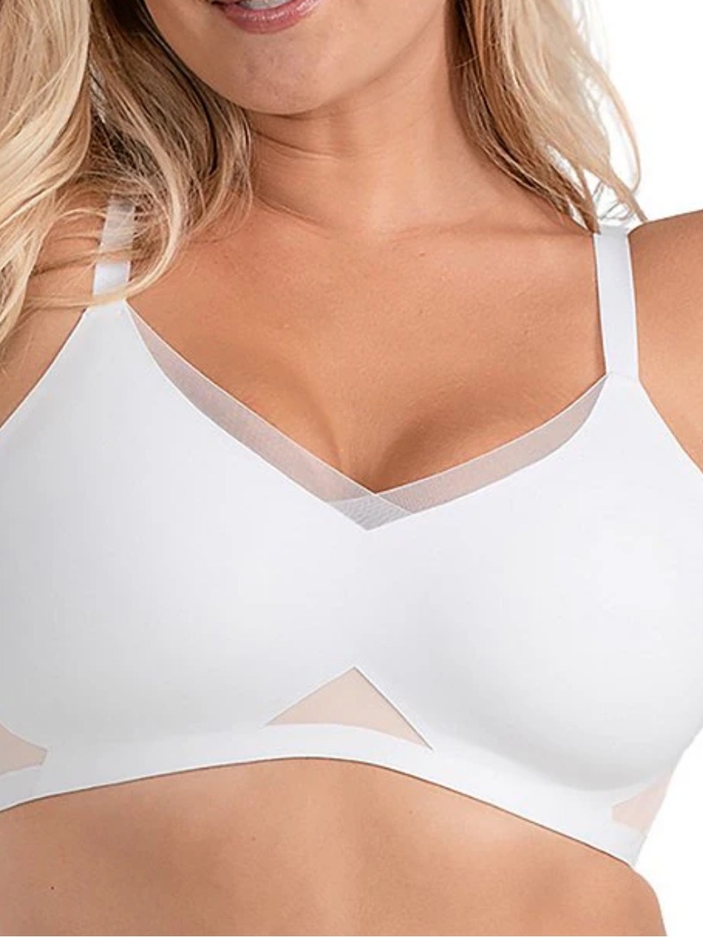 Honeylove Wire Free Cross Over Bra 3X white
